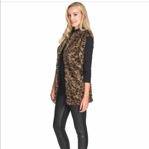 Faux Fur Animal Print Gilet Long Tall Sally